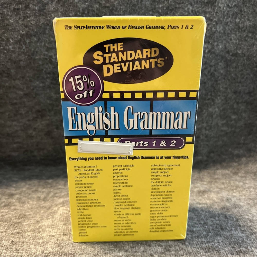 Standard Deviants English Grammar 1 & 2 VHS Box Set BRAND NEW SEALED Vintage